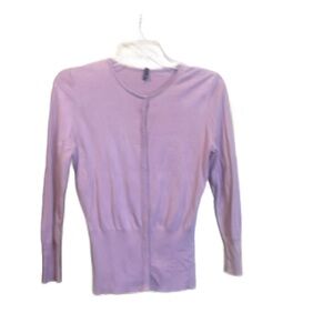 T tahari mauve cardigan sweater size small